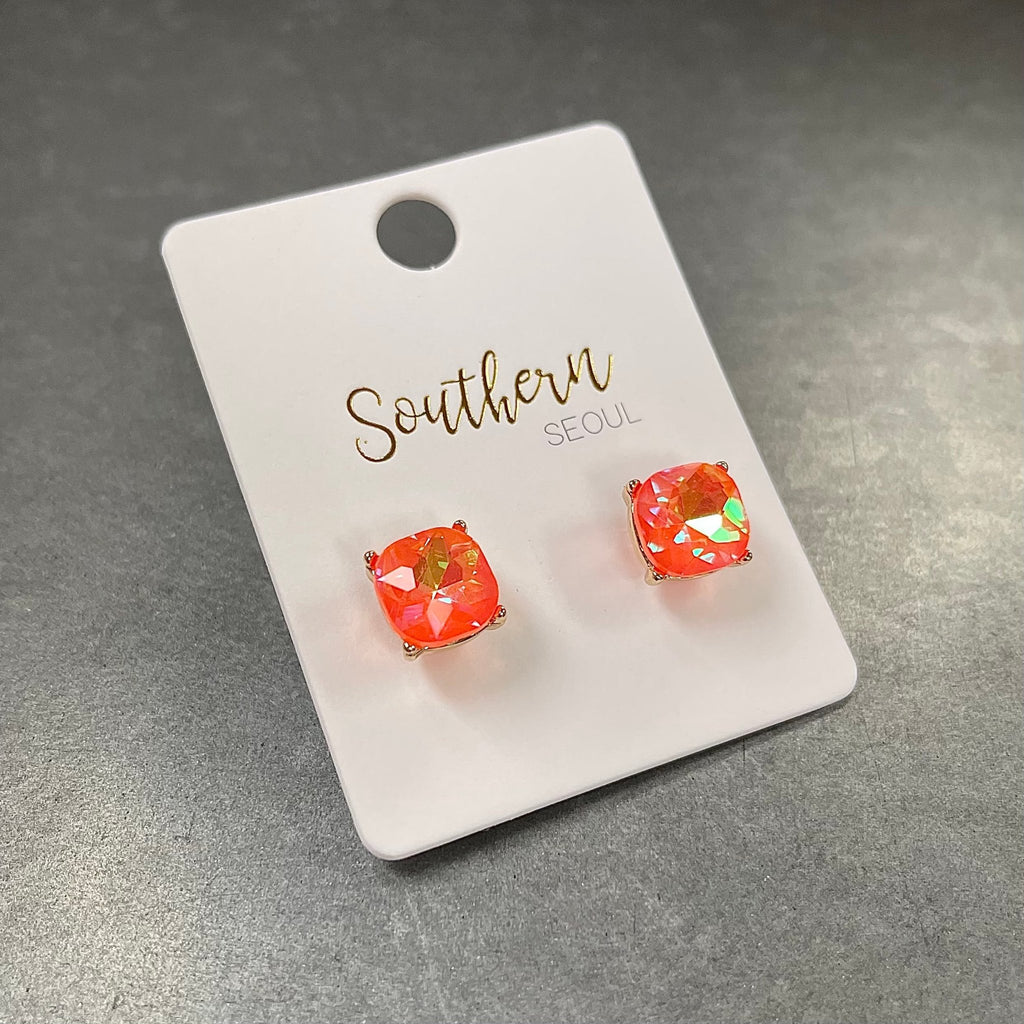 Neon Orange Studs - 260 Broadway Boutique