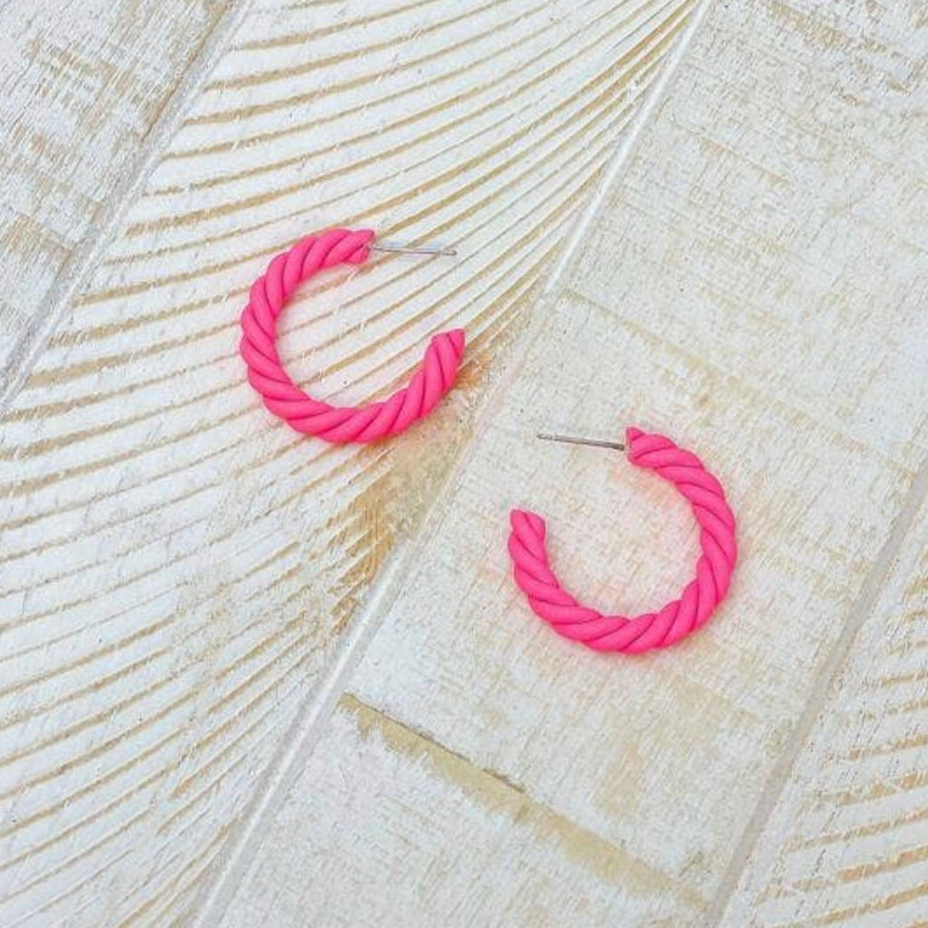 Neon Twist Hoop Earrings - 260 Broadway Boutique