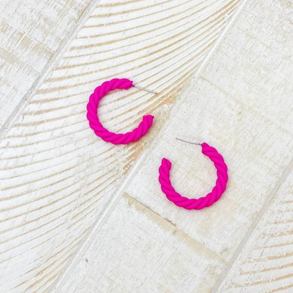 Neon Twist Hoop Earrings - 260 Broadway Boutique