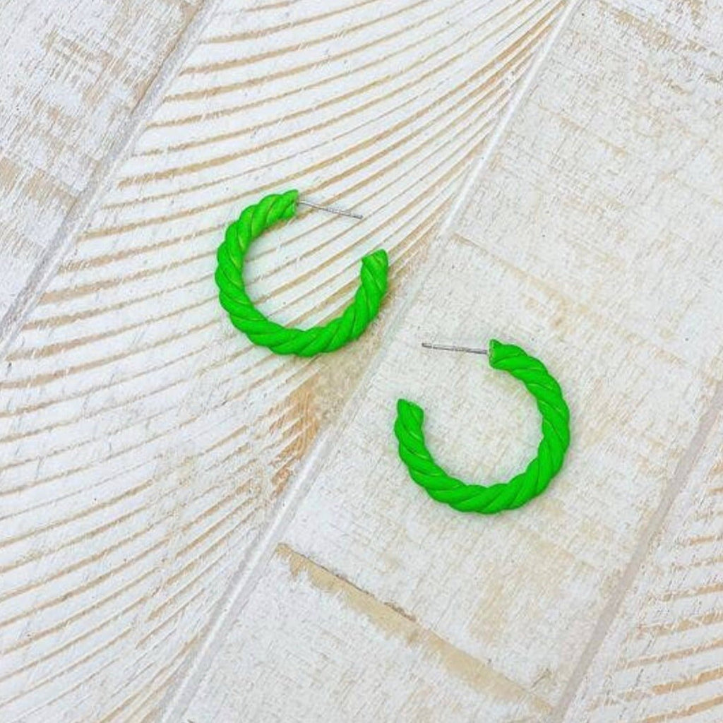 Neon Twist Hoop Earrings - 260 Broadway Boutique