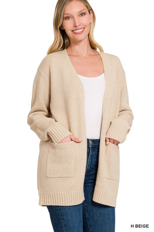 Open Front Cardigan Sweater (5 Colors) - 260 Broadway Boutique