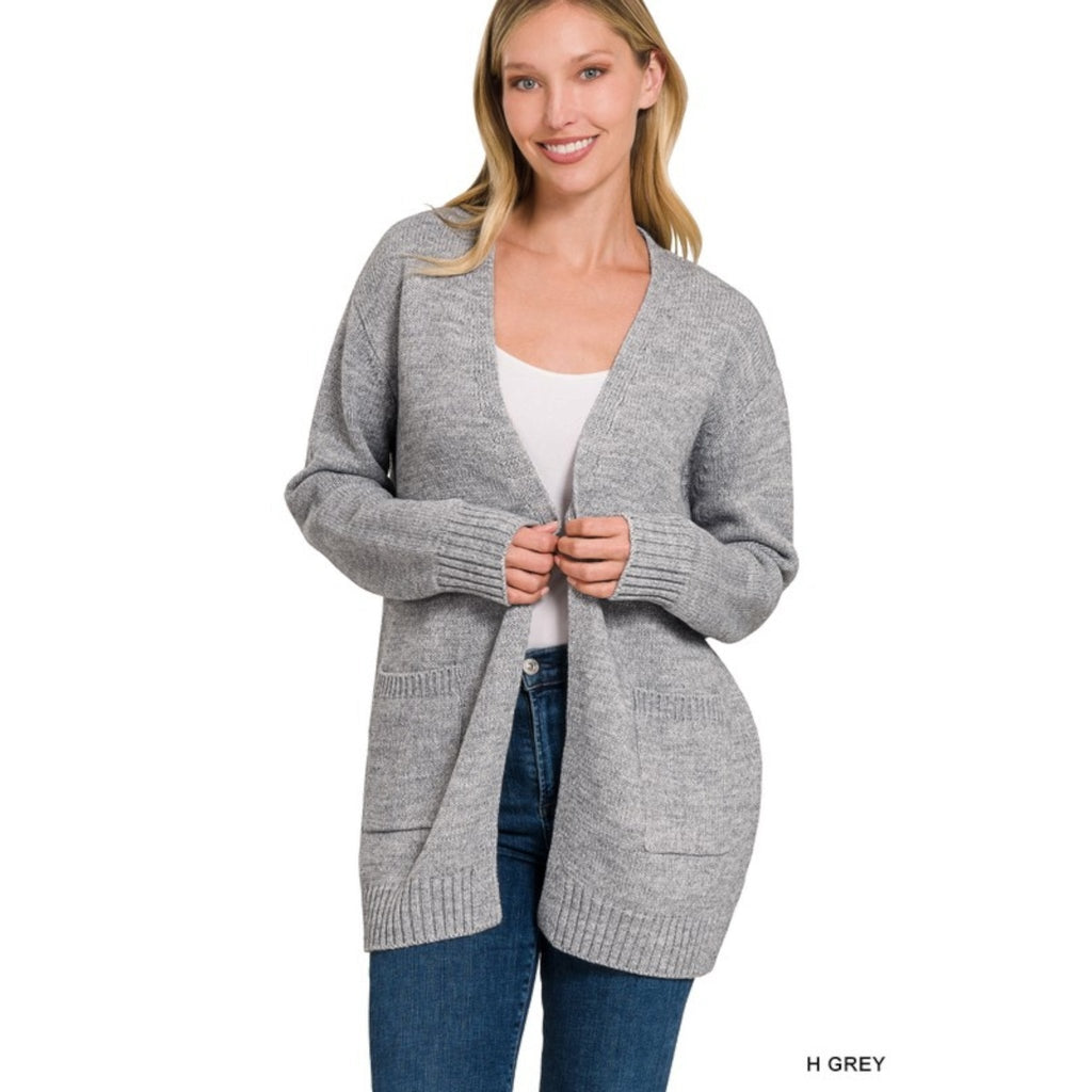 Open Front Cardigan Sweater (5 Colors) - 260 Broadway Boutique