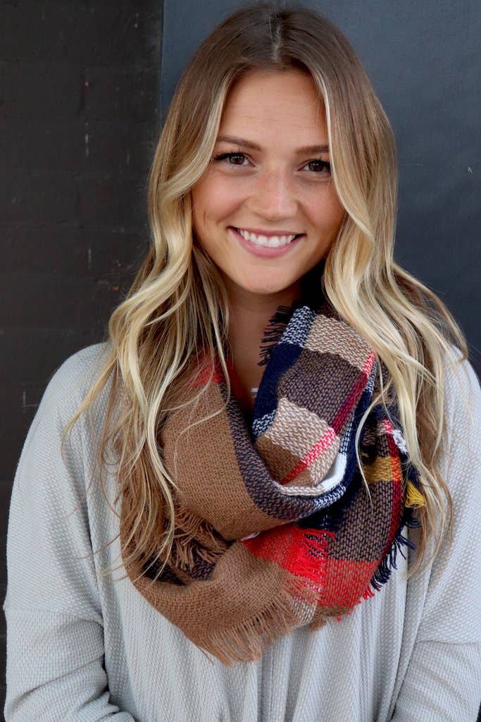 Orange/Yellow/Red/Tan Infinity Scarf - 260 Broadway Boutique