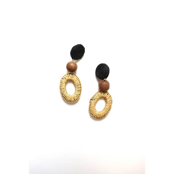 Oval Wicker Earrings - 260 Broadway Boutique