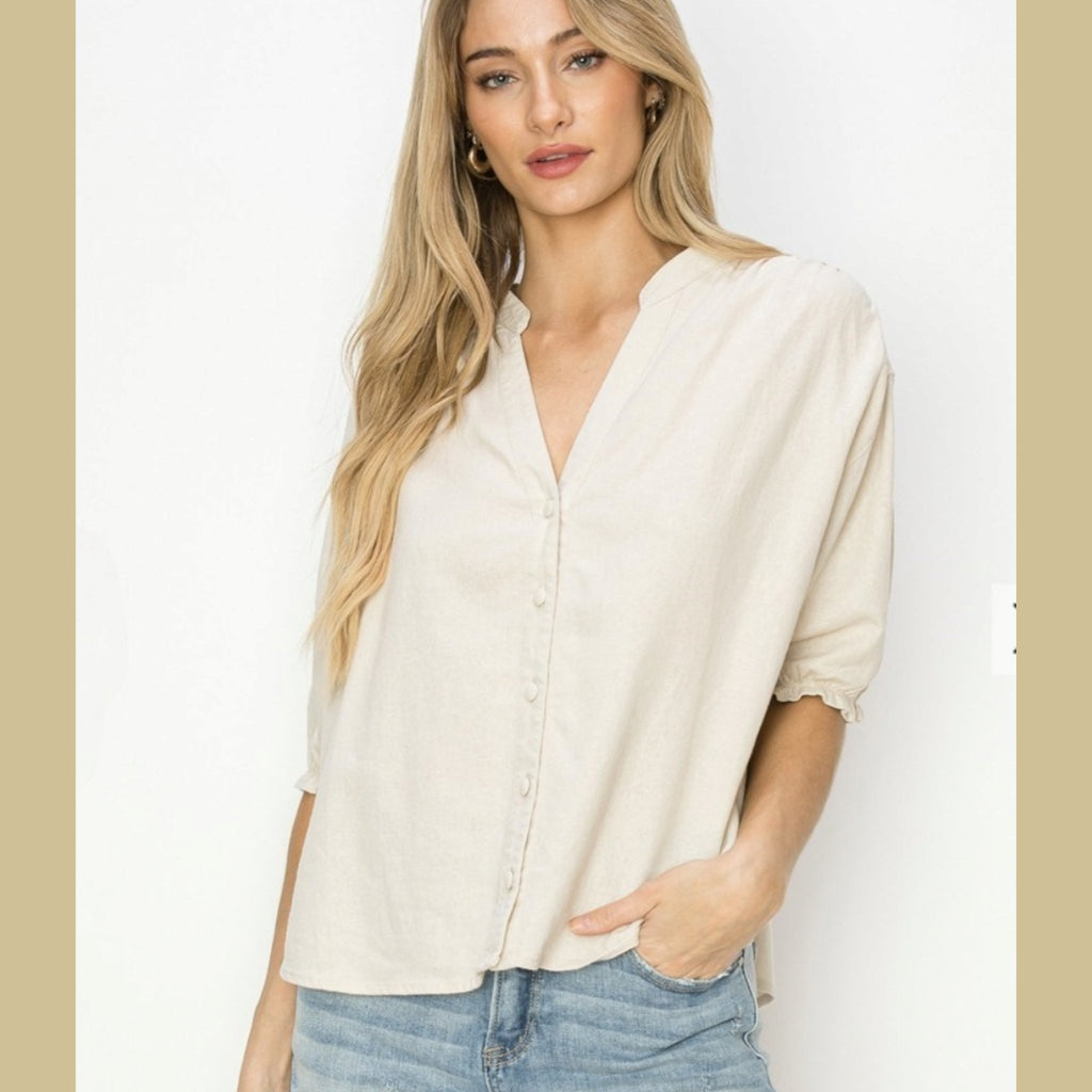 Oversized Linen Shirt - 260 Broadway Boutique