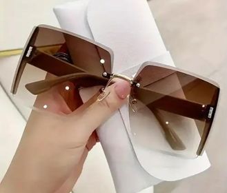 Oversized Rimless Gradient lenses Sunglasses - 260 Broadway Boutique