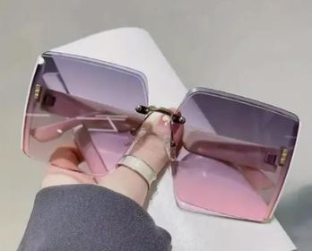 Oversized Rimless Gradient lenses Sunglasses - 260 Broadway Boutique