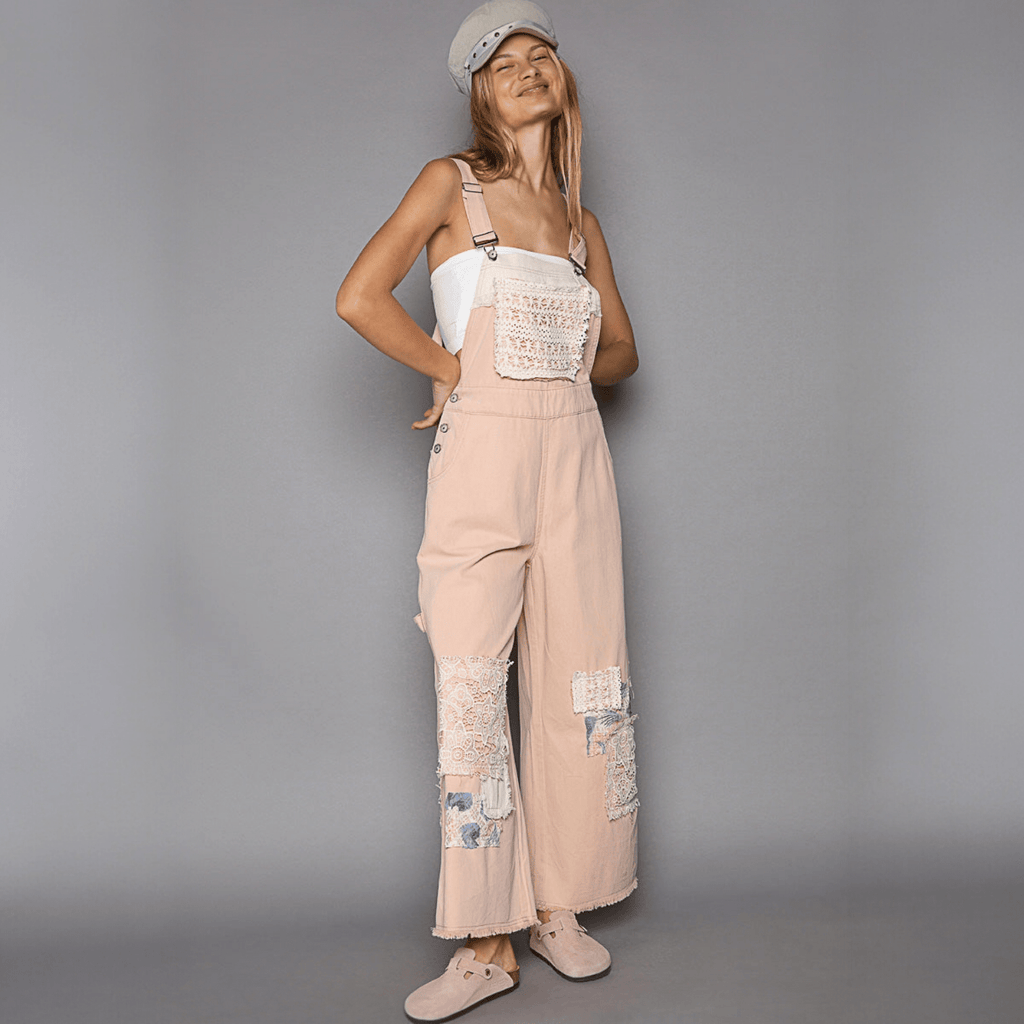 Patch Pink Overalls - 260 Broadway Boutique