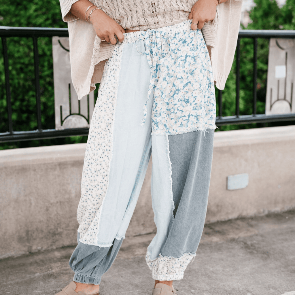 Patchwork Balloon Pants - 260 Broadway Boutique