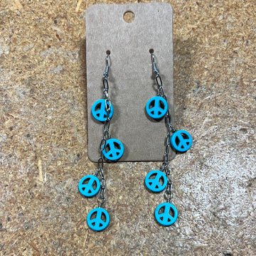 Peace Sign Dangle Earrings - 260 Broadway Boutique