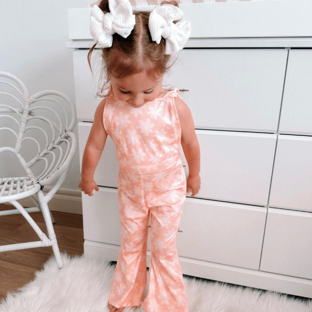 Peach Floral Jumpsuit - 260 Broadway Boutique