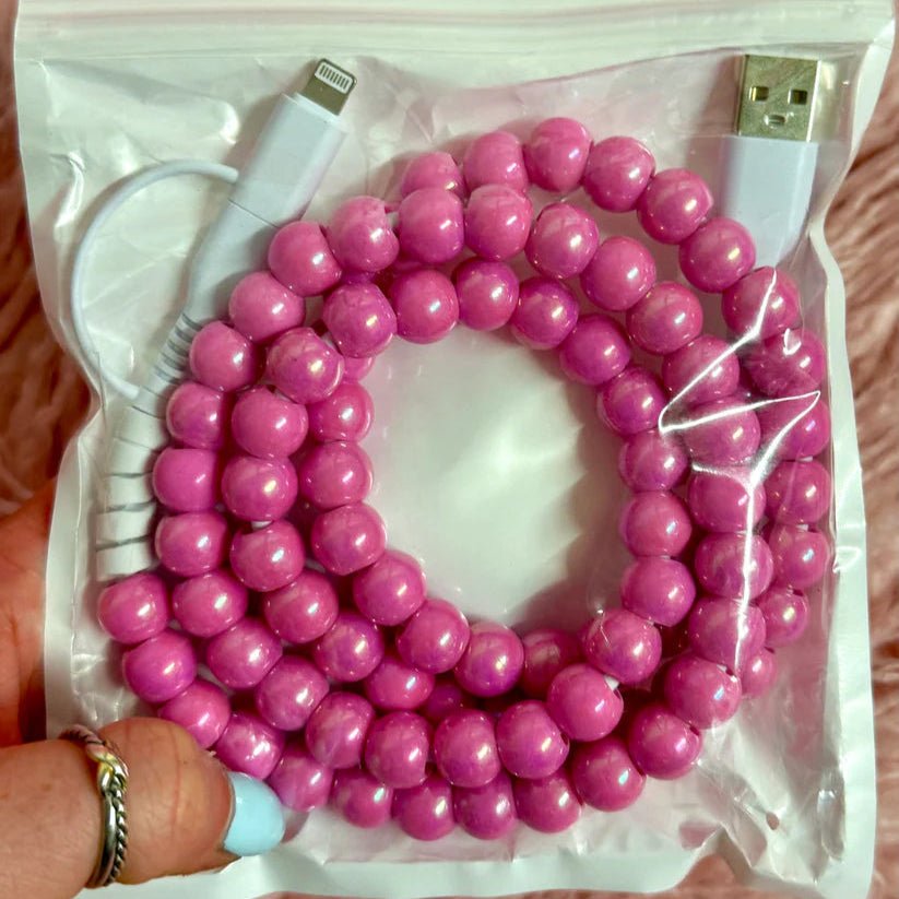 Pearl Beaded Cell Phone Charger - 260 Broadway Boutique