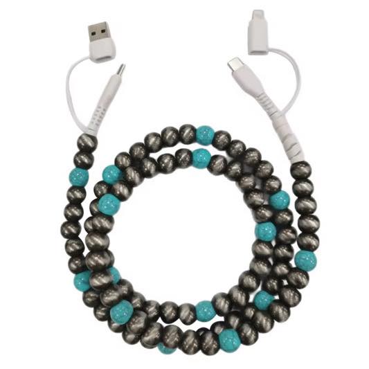 Pearl Beaded Cell Phone Charger - 260 Broadway Boutique