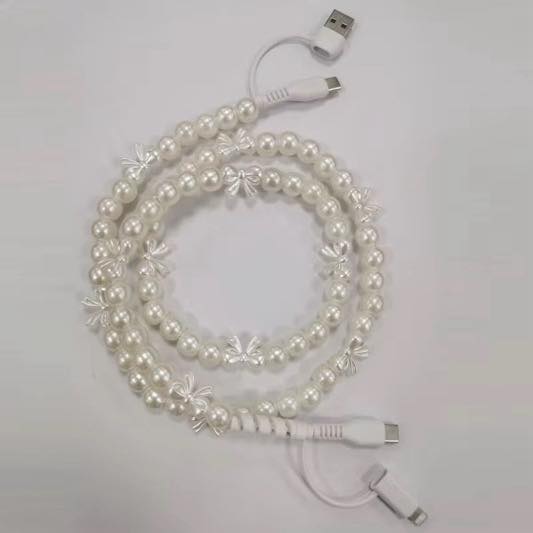 Pearl Beaded Cell Phone Charger - 260 Broadway Boutique