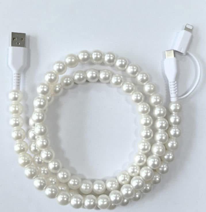 Pearl Beaded Cell Phone Charger - 260 Broadway Boutique