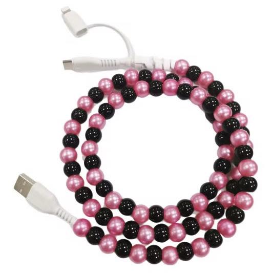Pearl Beaded Cell Phone Charger - 260 Broadway Boutique