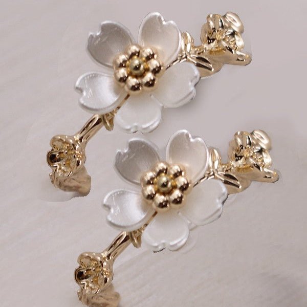 Pearl Flower Hoop Earrings - 260 Broadway Boutique