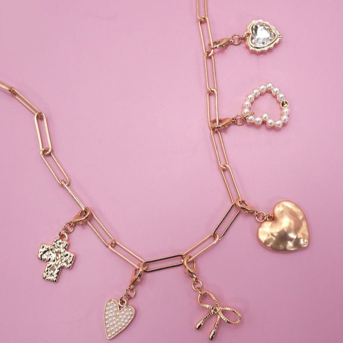 Pearl Heart Charm Necklace - 260 Broadway Boutique