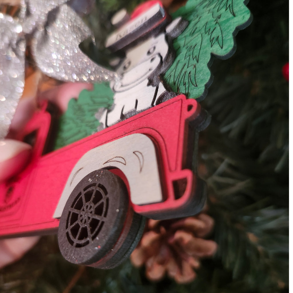 Personalized Red Truck Ornament - 260 Broadway Boutique