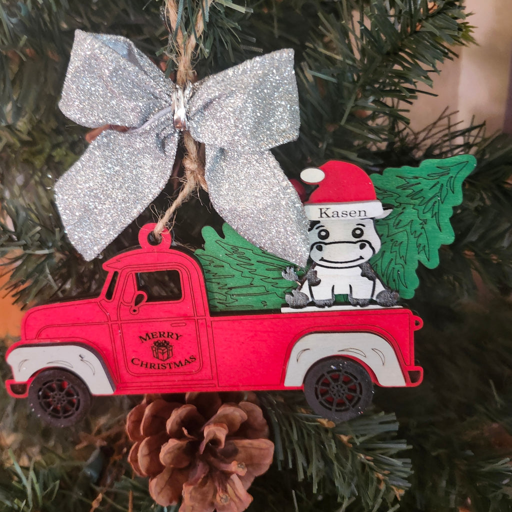 Personalized Red Truck Ornament - 260 Broadway Boutique