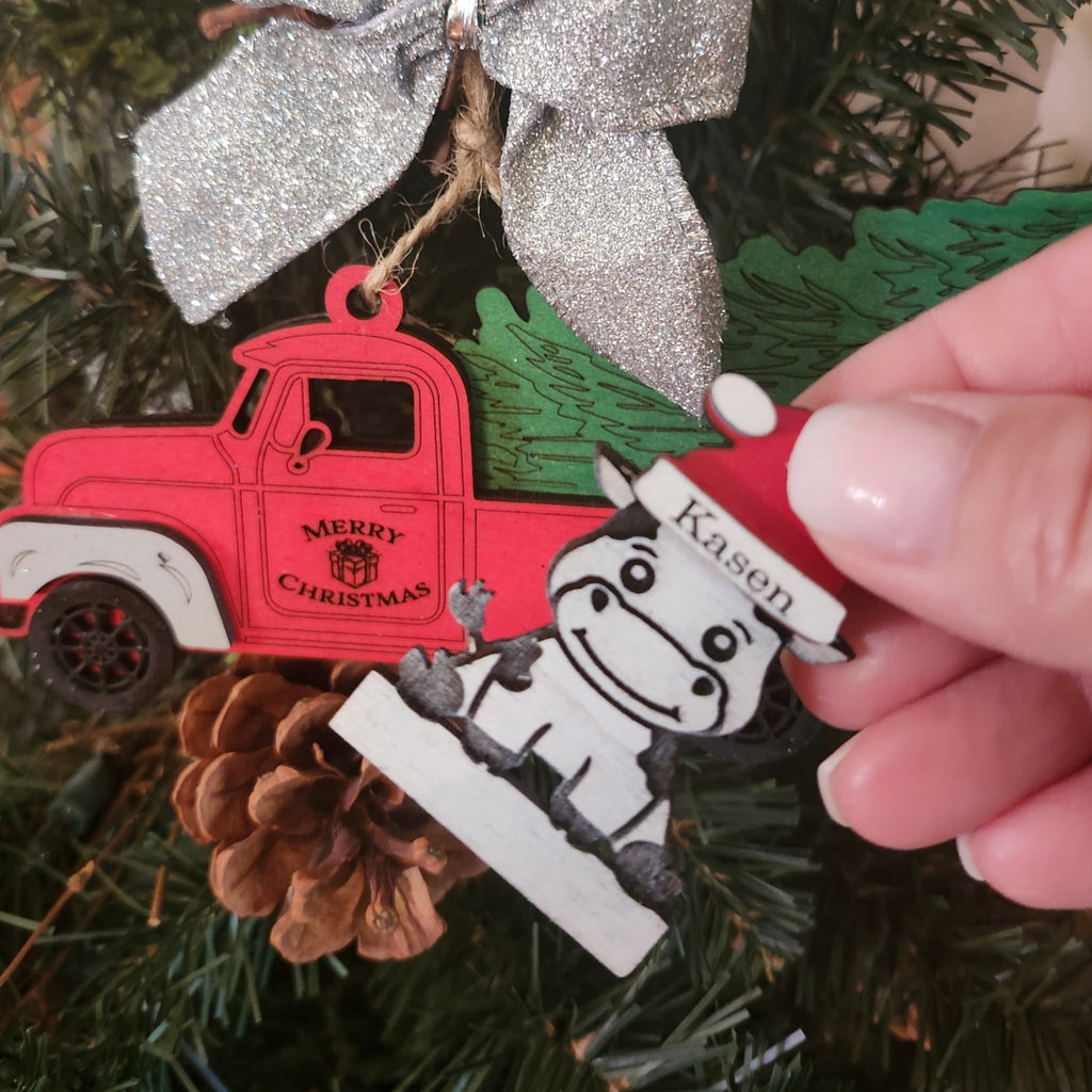 Personalized Red Truck Ornament - 260 Broadway Boutique