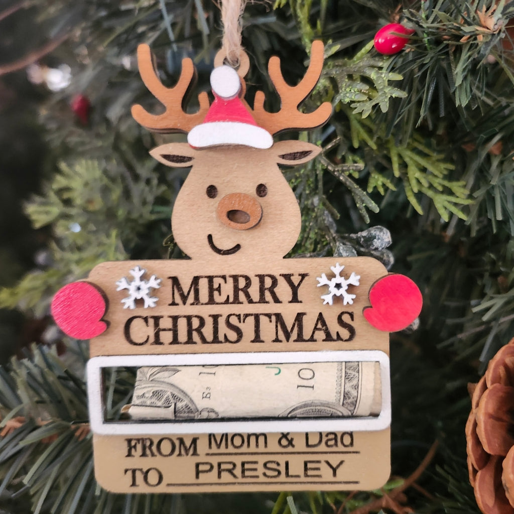 Personalized Reindeer Money Holder - 260 Broadway Boutique