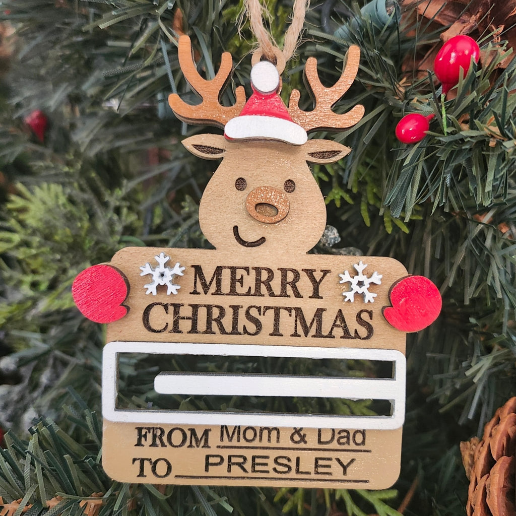 Personalized Reindeer Money Holder - 260 Broadway Boutique