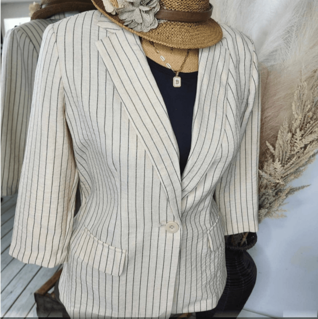 Pin Stripe Blazer - 260 Broadway Boutique