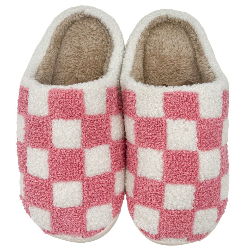 Pink Check Slipper - 260 Broadway Boutique