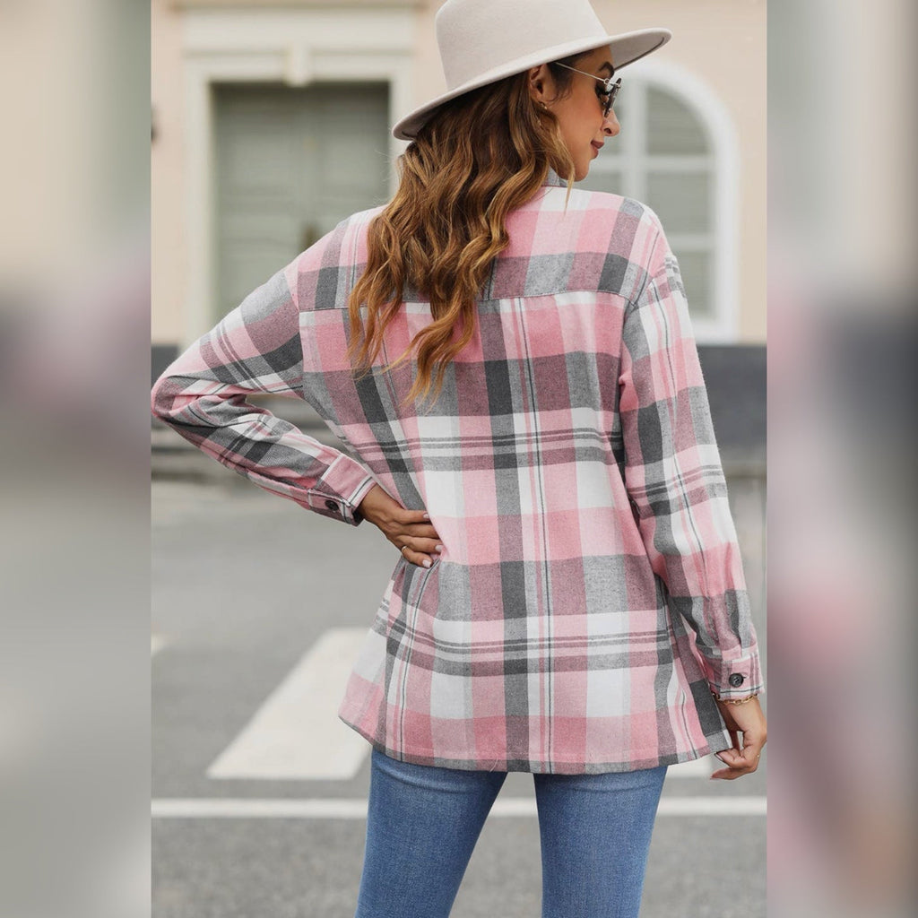 Pink Flannel Shirt - 260 Broadway Boutique