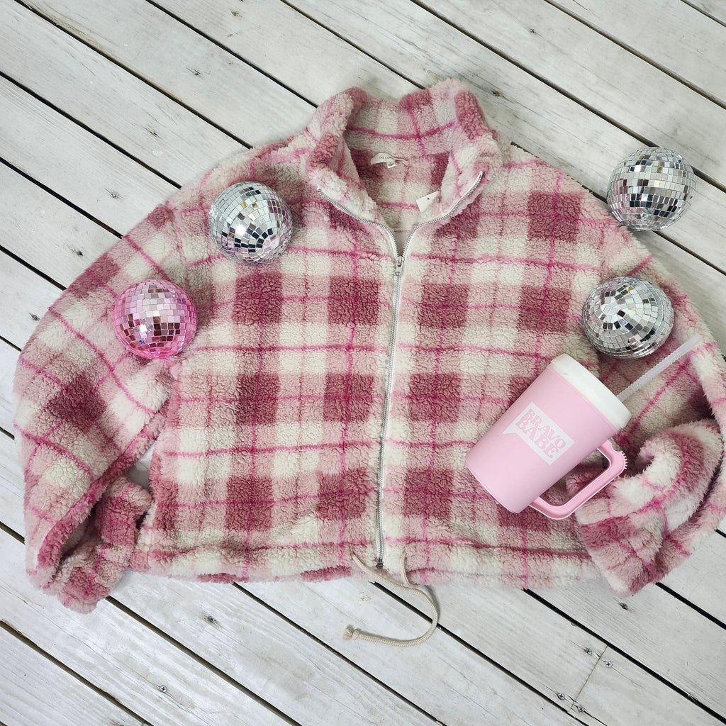 Pink Sherpa Pullover - 260 Broadway Boutique