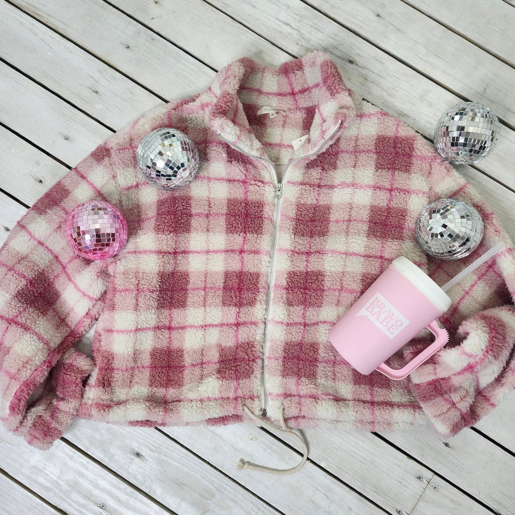 Pink Sherpa Pullover - 260 Broadway Boutique