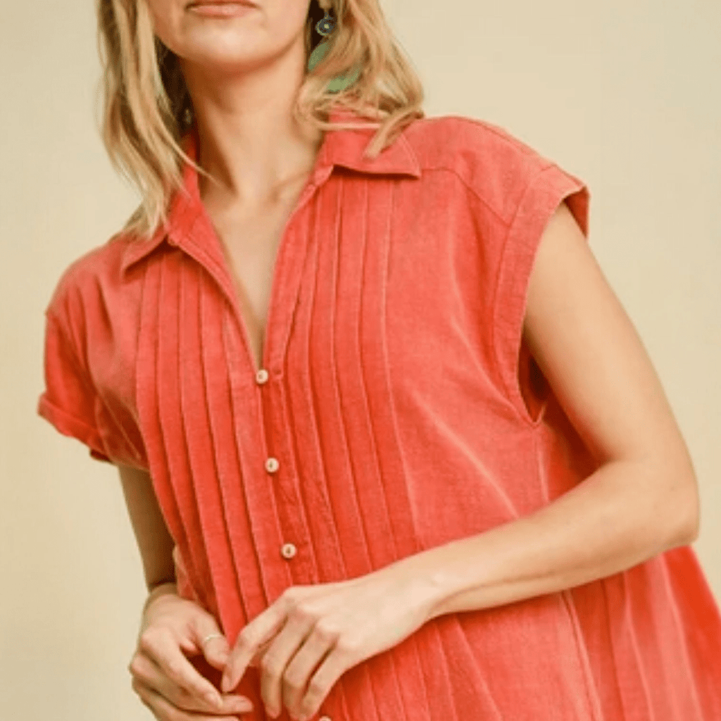 Pintucked Mineral Washed Midi Dress (2 Colors) - 260 Broadway Boutique