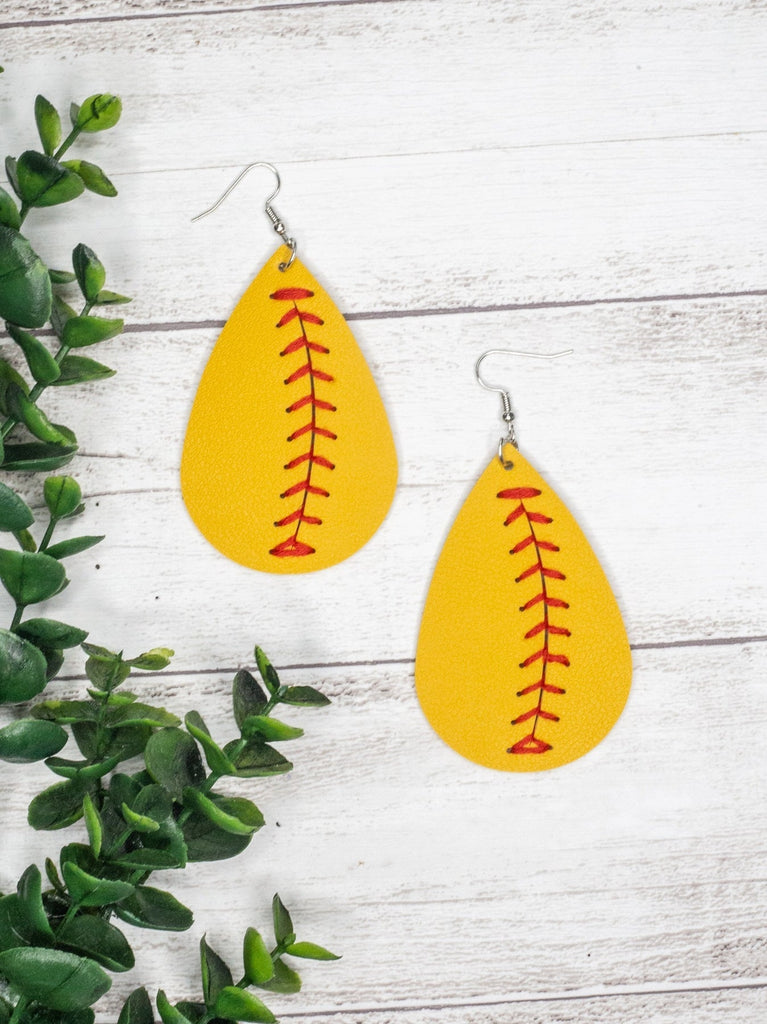 Pitch Please Baseball & Softball Teardrop Earrings - 260 Broadway Boutique