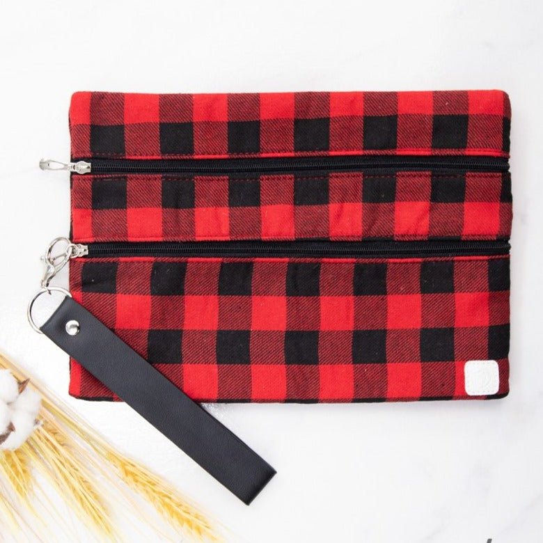 Plaid Promises Double Zipper Versi Bag - 260 Broadway Boutique