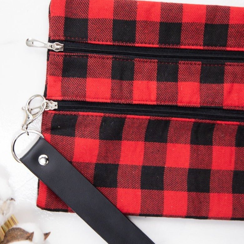 Plaid Promises Double Zipper Versi Bag - 260 Broadway Boutique