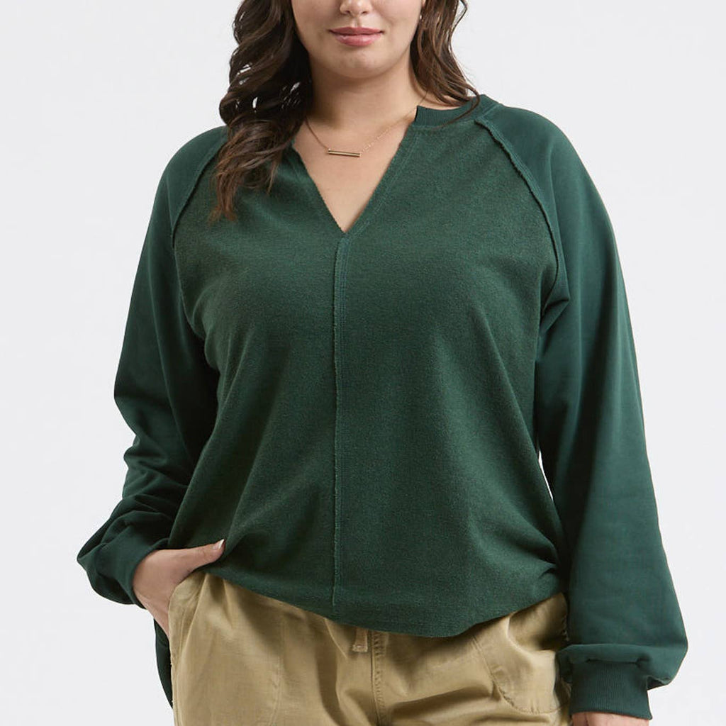 Plus Exposed Seam Relaxed Long Sleeve Knit Top - 260 Broadway Boutique