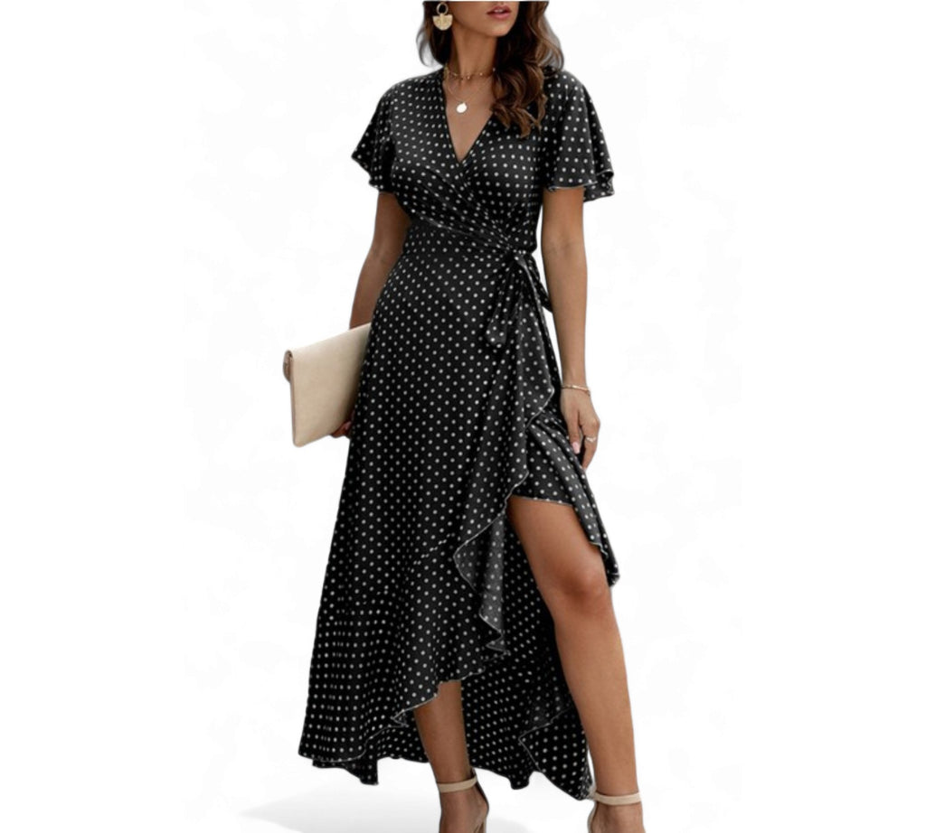 Polka Dot Empire Waist Dress - 260 Broadway Boutique