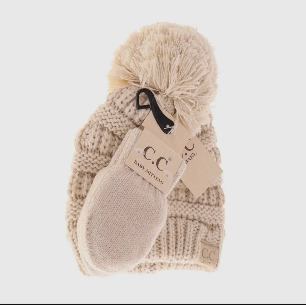 Pom C.C. BABY Beanie w/ mitten Multiple Colors - 260 Broadway Boutique