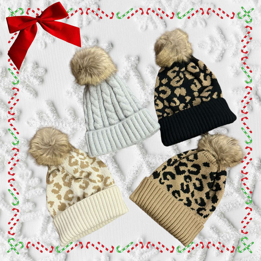 Pom Pom Knit Beanies - 260 Broadway Boutique