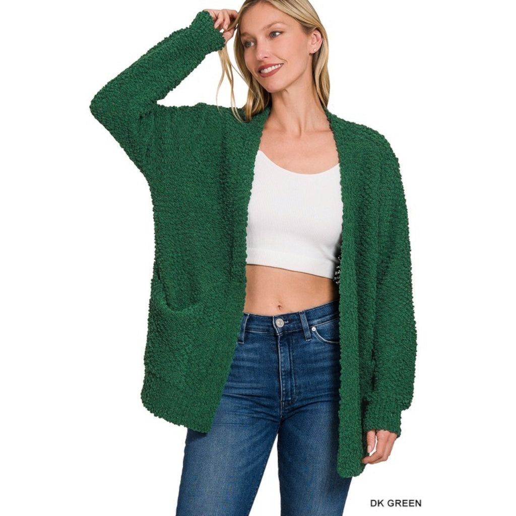 Popcorn Cardigan Sweater With Pockets (3 Colors Available) - 260 Broadway Boutique