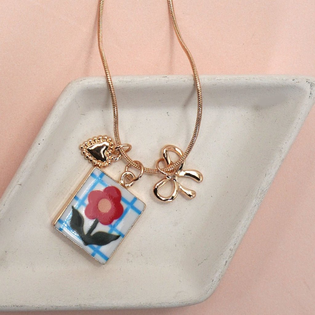 Porcelain Cluster Charm Necklace - 260 Broadway Boutique