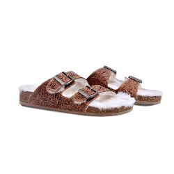 Prairie Winds Hand - tooled Fur Comfort Leather Sandals - 260 Broadway Boutique