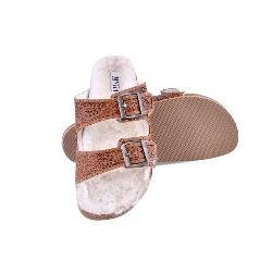 Prairie Winds Hand - tooled Fur Comfort Leather Sandals - 260 Broadway Boutique