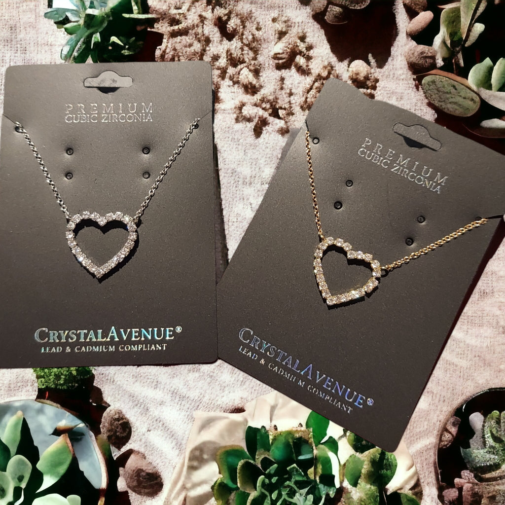 Premium CZ Heart Necklaces (Gold & Silver) - 260 Broadway Boutique