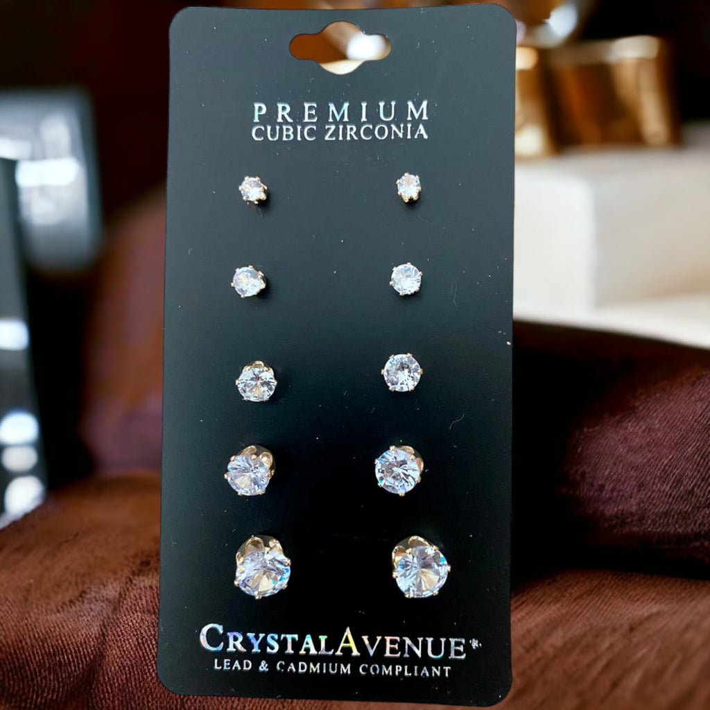 Premium CZ Stud Earring SET - 260 Broadway Boutique