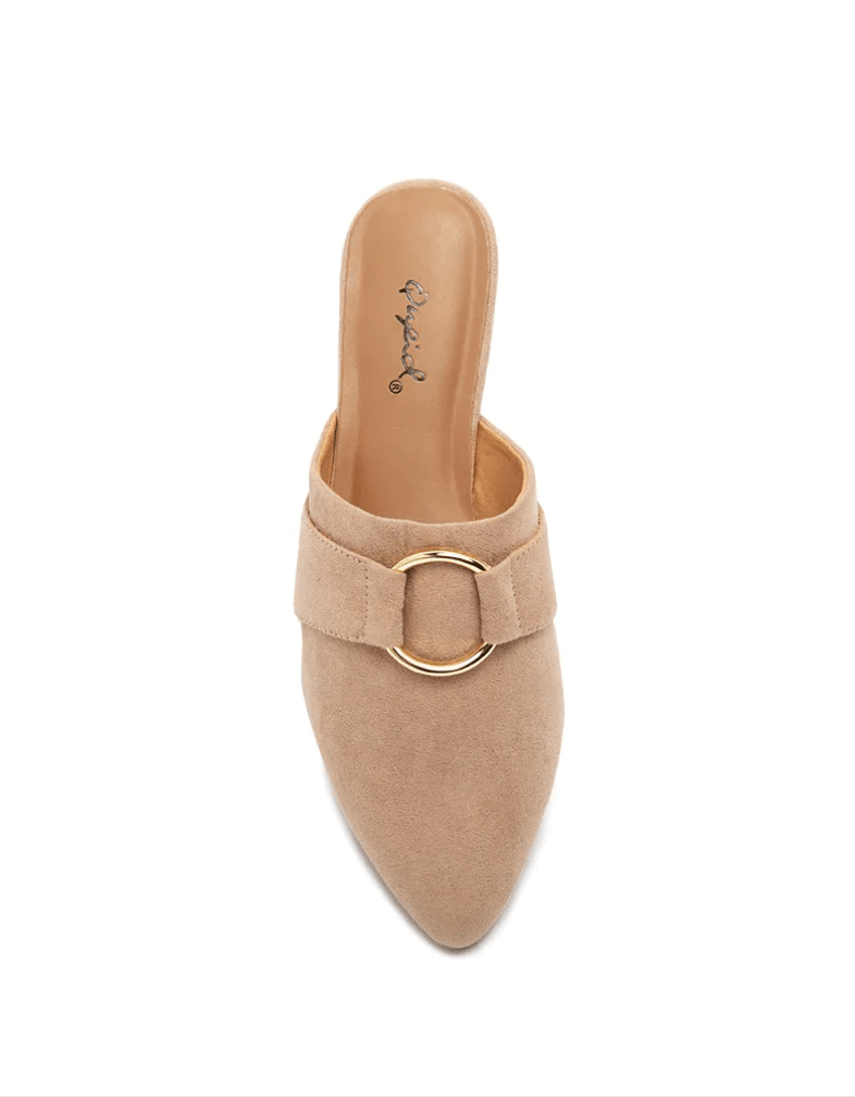 Qupid Swirl Warm Taupe Ballerina Mule - 260 Broadway Boutique