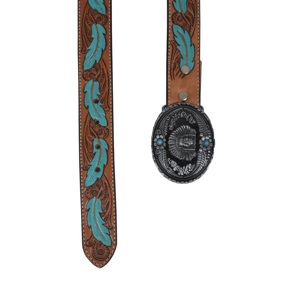 Radianite Hand - Tooled Leather Belt - 260 Broadway Boutique