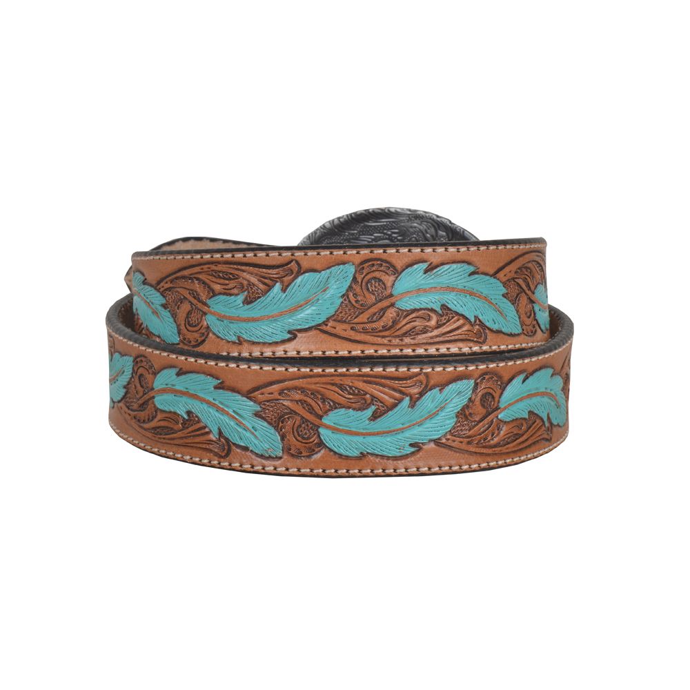 Radianite Hand - Tooled Leather Belt - 260 Broadway Boutique