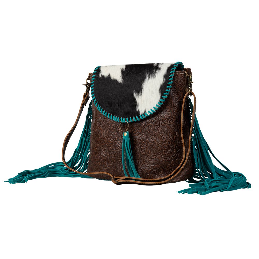 Range Rider Fringed Leather & Hairon Bag - 260 Broadway Boutique